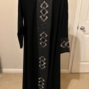 Ladies Ethnic Long Dress (Jalabia) Size 54 Black with scarf